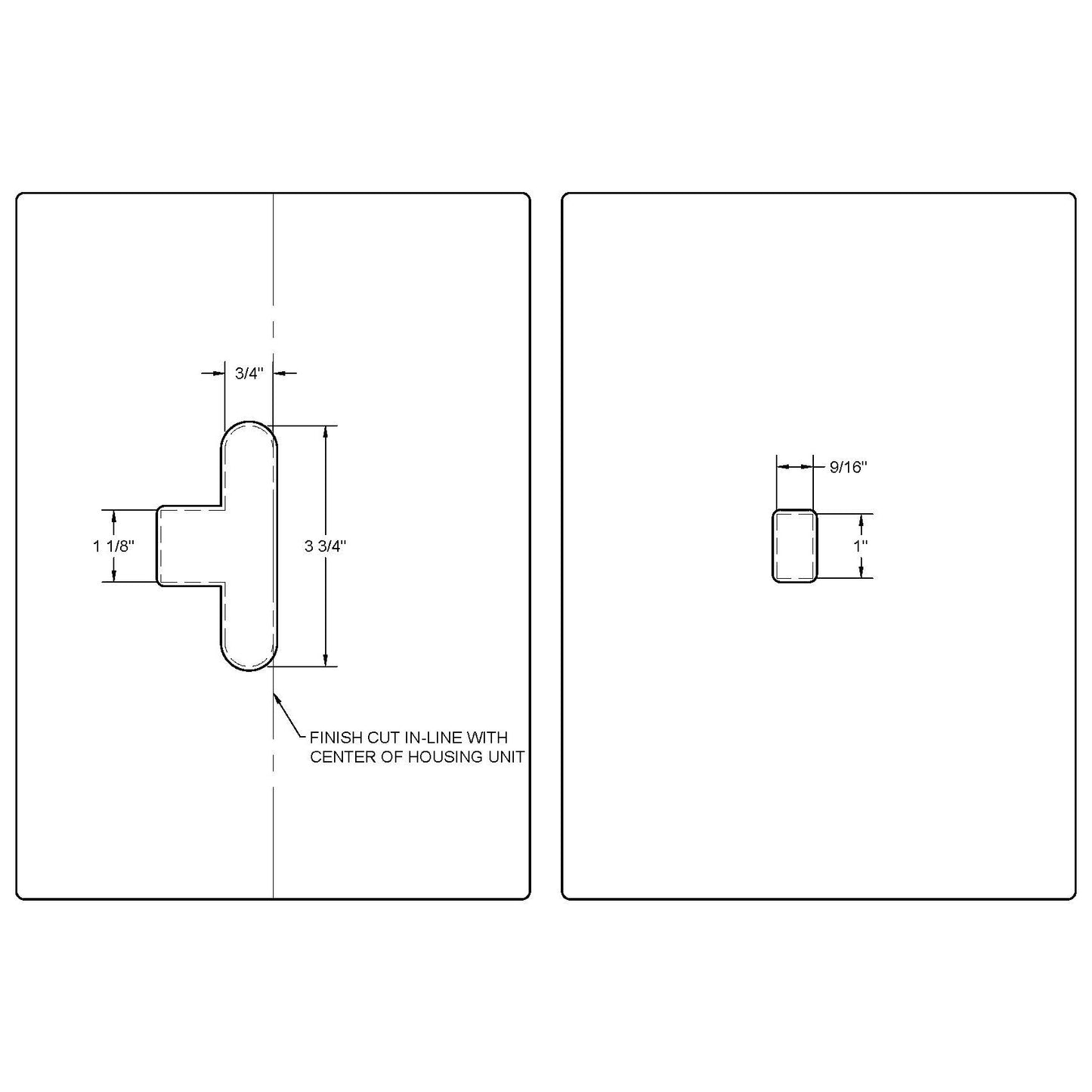Deltana SDML334 Stike Plate + Mortise for Latch