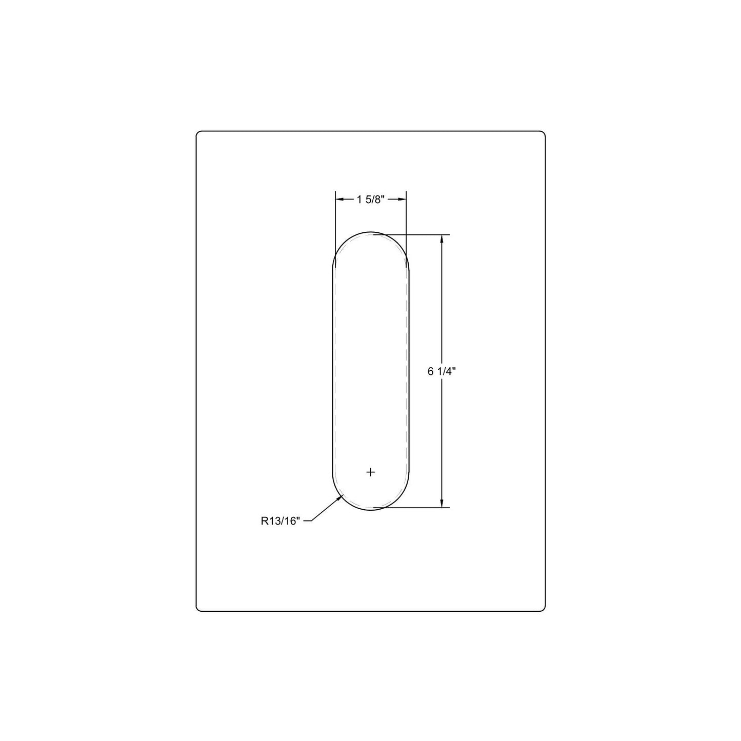 Emtek Narrow Oval Flush Pull (1-5/8"x6-1/4")(7/8"R)