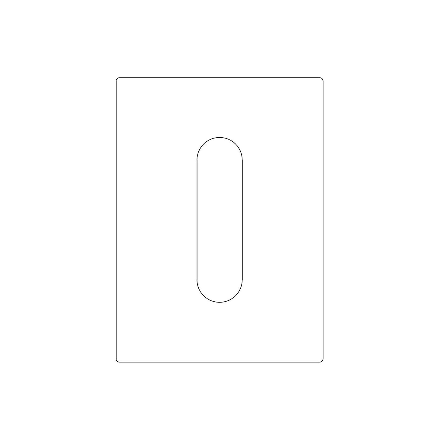 Emtek Narrow Oval Flush Pull (1-5/8"x6-1/4")(7/8"R)