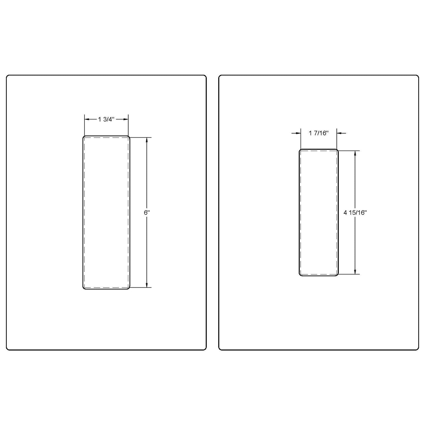 Emtek Flush Pull 6in (1-7/16" x 4-15/16") + (1-3/4" x 6") Full Recess