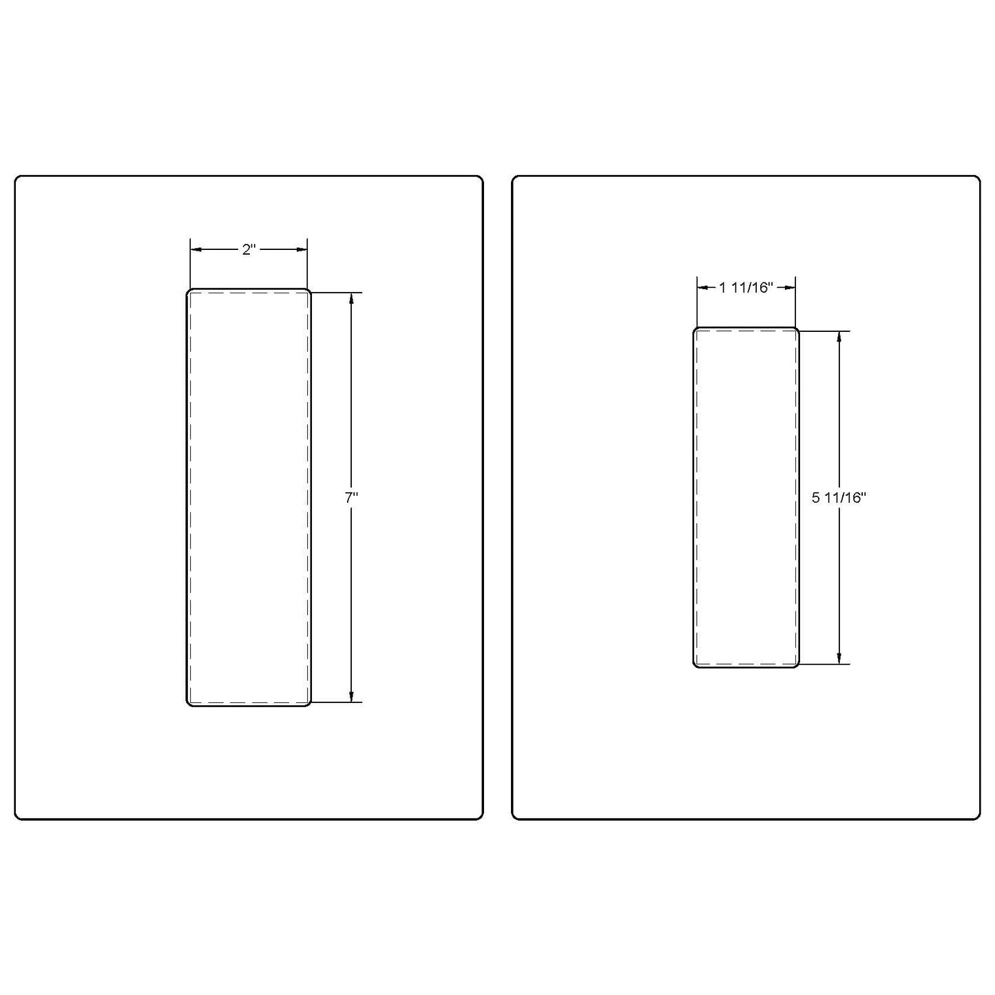 Emtek Flush Pull 7in (1-11/16" x 5-11/16") + (2" x 7")(Full Recess)