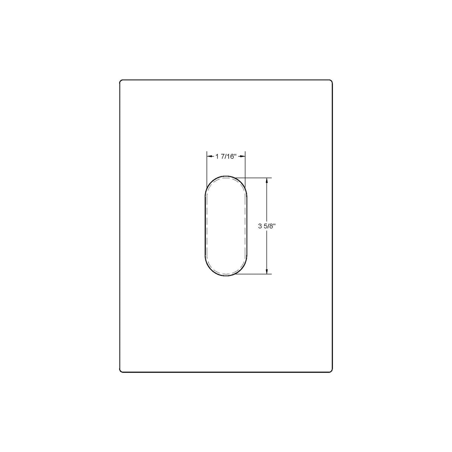 Flush Pull (1-7/16" x 3-5/8") (Radius Ends)