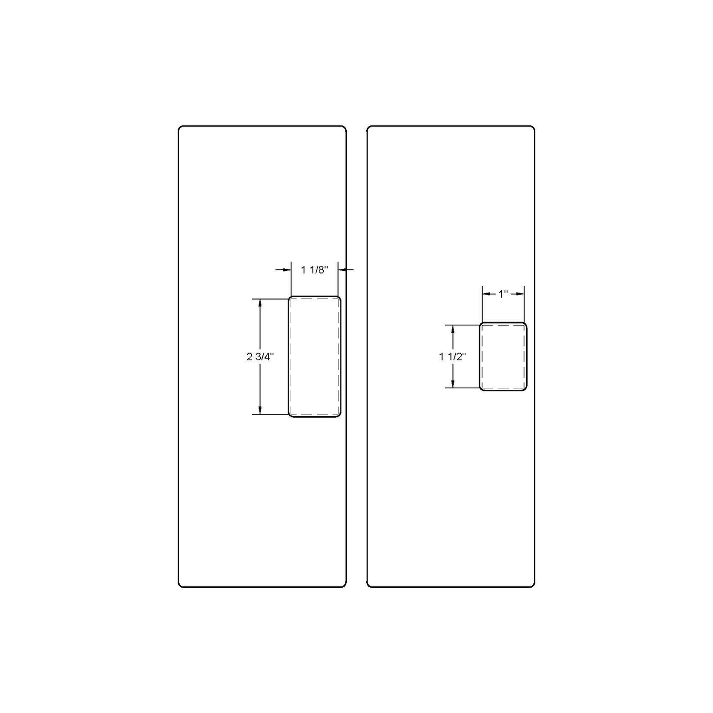 Dead Bolt Strike + Dust Box (1-1/8"x2-3/4")