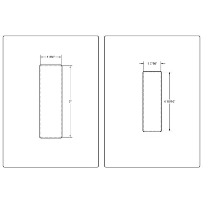 Emtek Flush Pull 6in (1-7/16" x 4-15/16") + (1-3/4" x 6") Full Recess