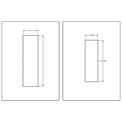 Emtek Flush Pull 7in (1-11/16" x 5-11/16") + (2" x 7")(Full Recess)