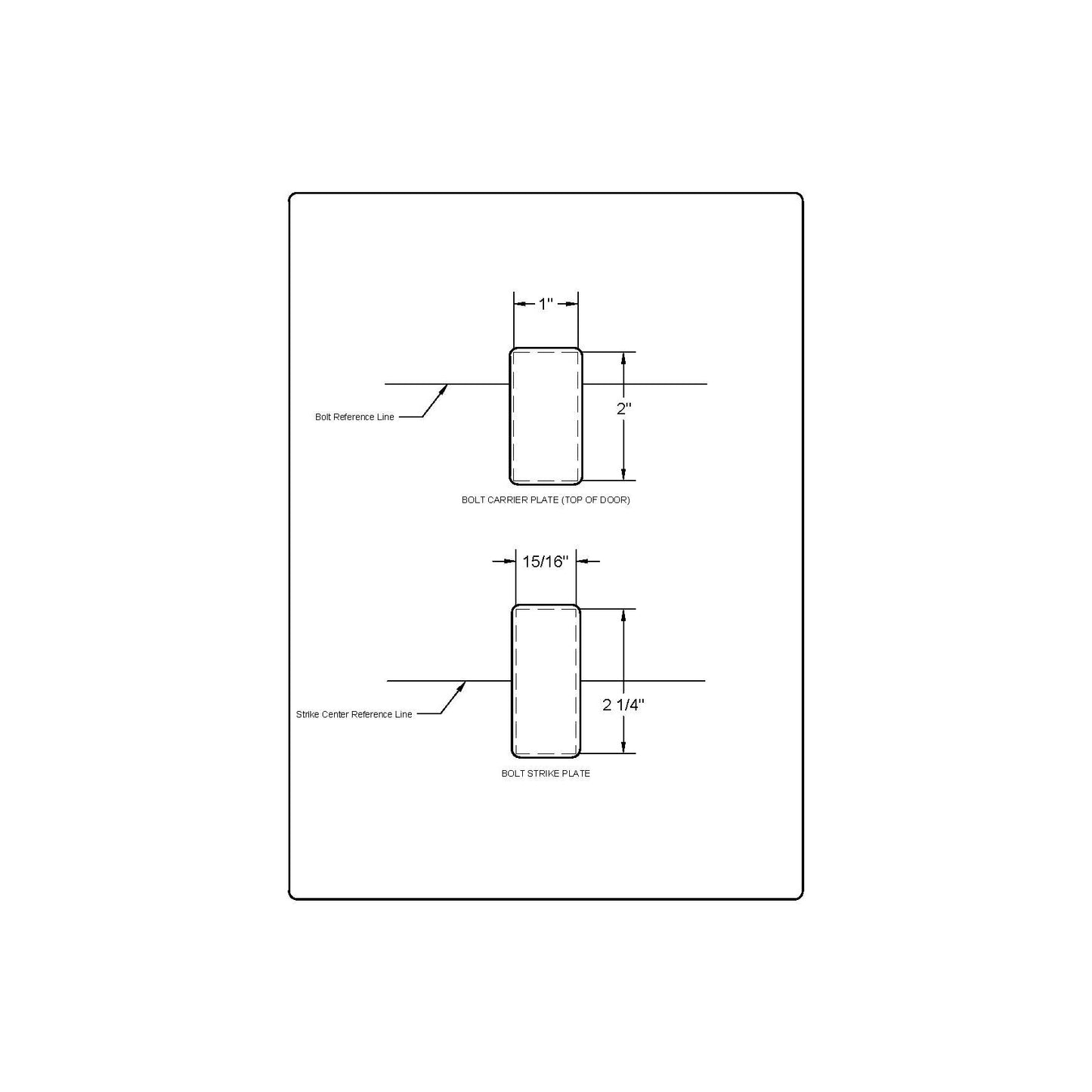 Flush Bolt Strike + Guide Plate